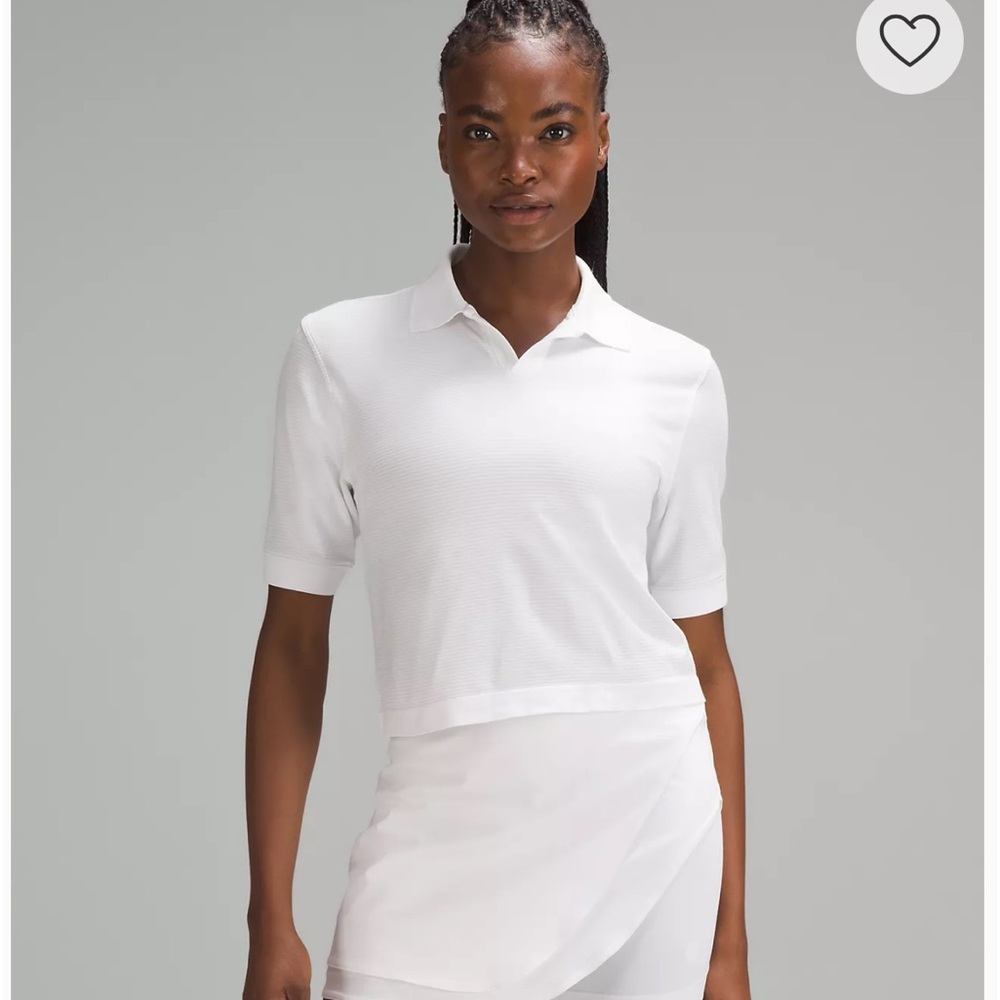 Lululemon Athletica Fitted White Polo Tee